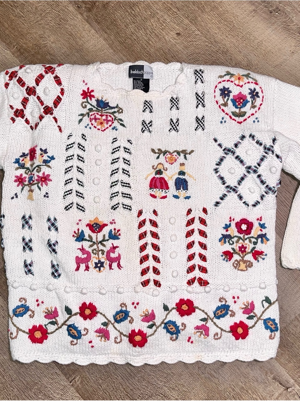 VTG 90s Beldoch Popper knit sweater small cottagecore grannycore prariecore